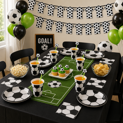 Soccer Theme Birthday Tableware Combo - 49PC