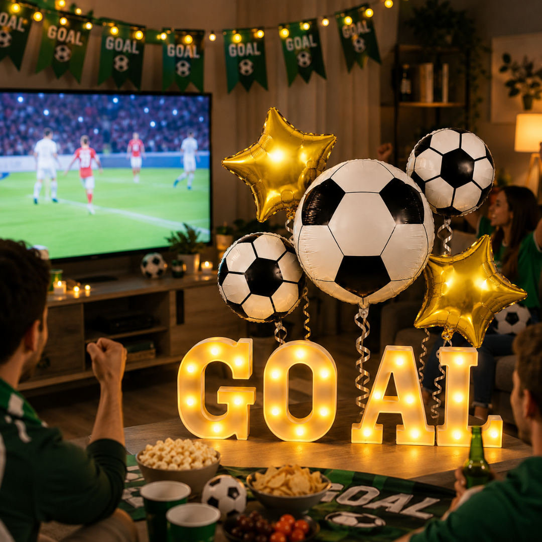 Soccer GOAL LED Light & Balloon Combo