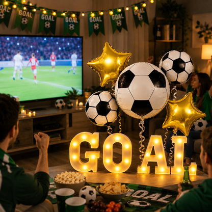Soccer GOAL LED Light & Balloon Combo