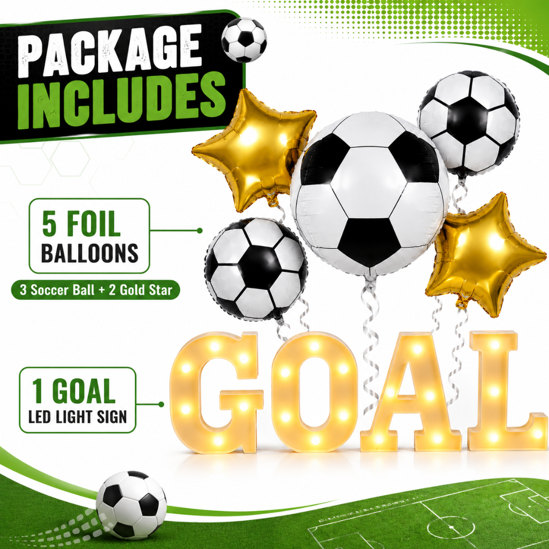 Soccer GOAL LED Light & Balloon Combo