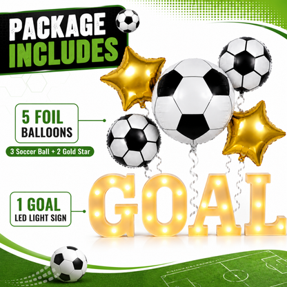 Soccer GOAL LED Light & Balloon Combo