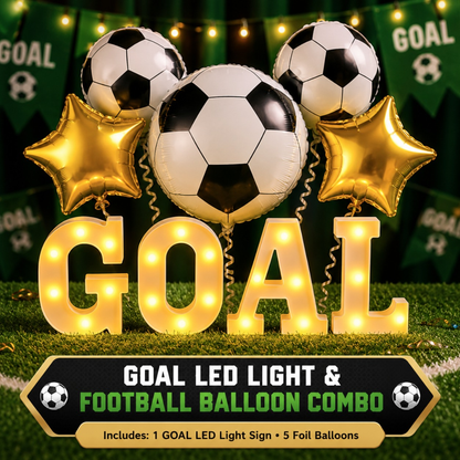 Soccer GOAL LED Light & Balloon Combo