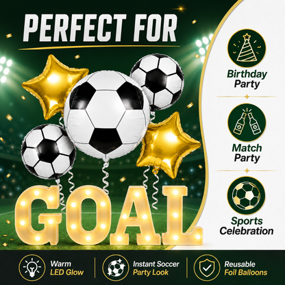 Soccer GOAL LED Light & Balloon Combo