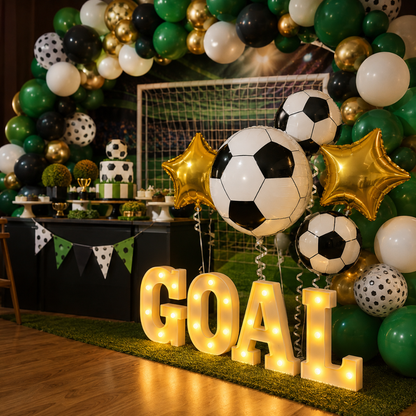 Soccer GOAL LED Light & Balloon Combo