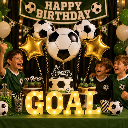 Soccer GOAL LED Light & Balloon Combo
