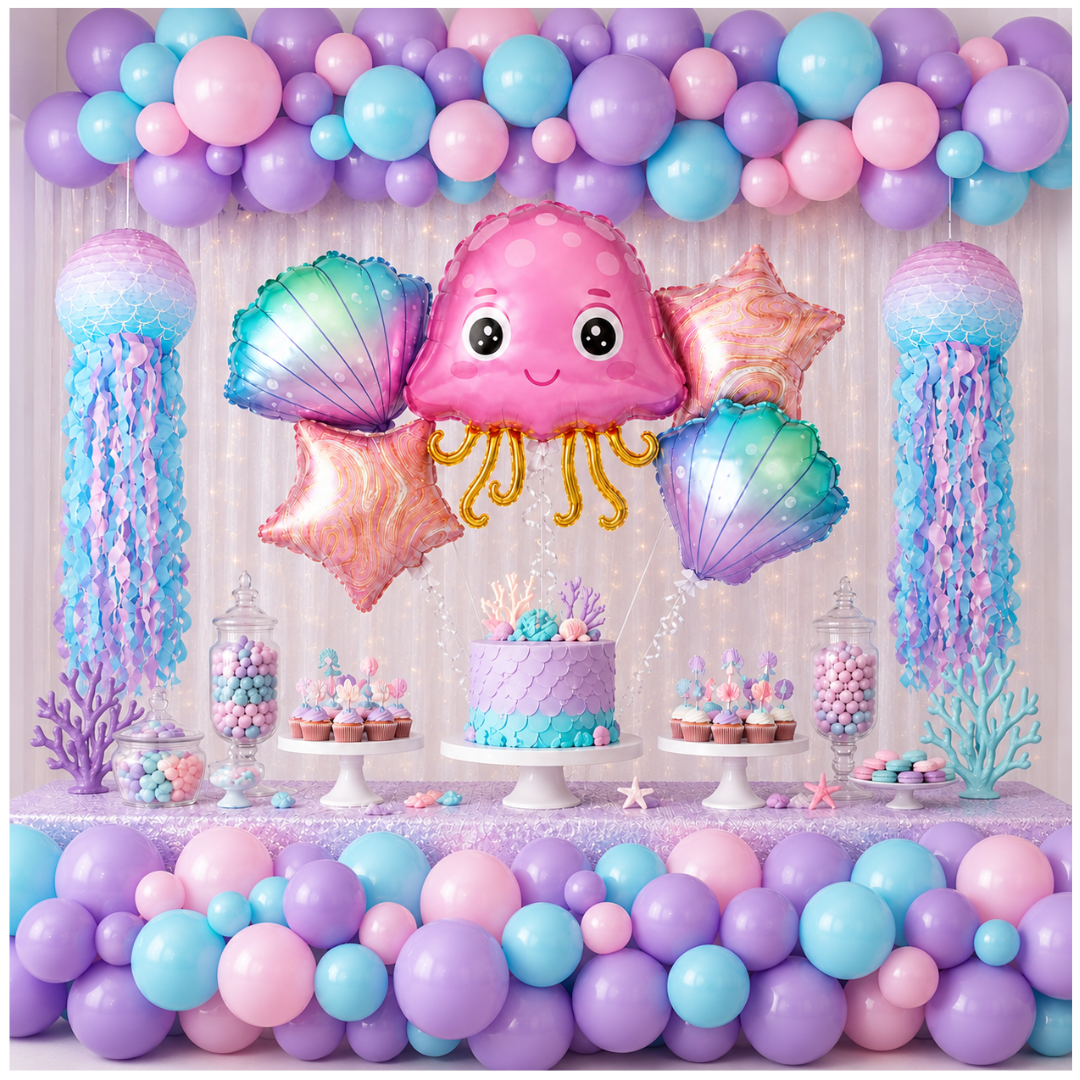 Mermaid Theme Birthday Decoration Combo - 27PC