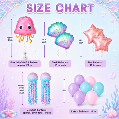 Mermaid Theme Birthday Decoration Combo - 27PC