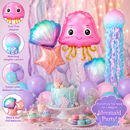 Mermaid Theme Birthday Decoration Combo - 27PC