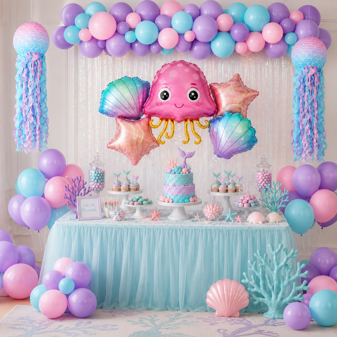 Mermaid Theme Birthday Decoration Combo - 27PC