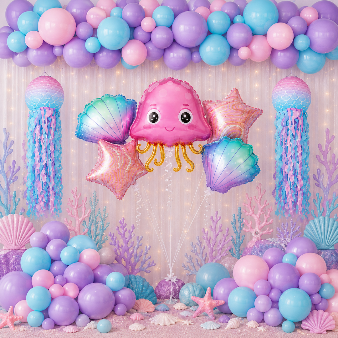 Mermaid Theme Birthday Decoration Combo - 27PC