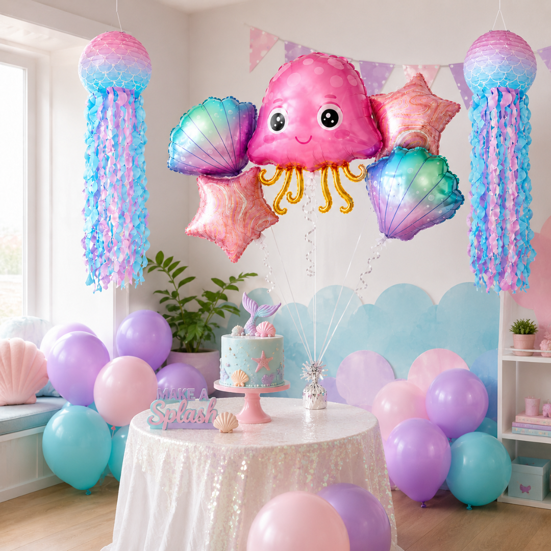 Mermaid Theme Birthday Decoration Combo - 27PC