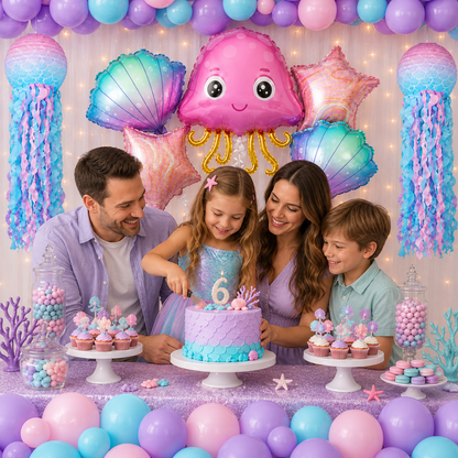 Mermaid Theme Birthday Decoration Combo - 27PC