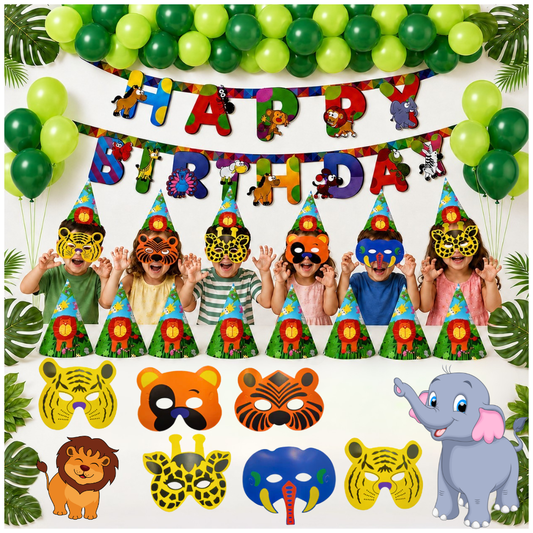 Jungle Theme Birthday Decoration Combo - 35PC
