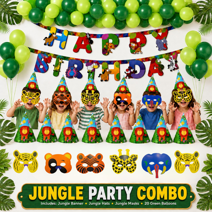 Jungle Theme Birthday Decoration Combo - 35PC