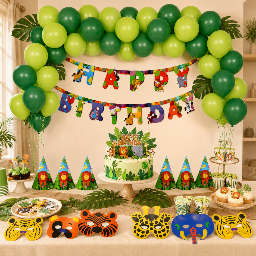 Jungle Theme Birthday Decoration Combo - 35PC