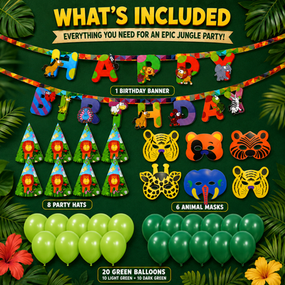 Jungle Theme Birthday Decoration Combo - 35PC