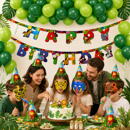 Jungle Theme Birthday Decoration Combo - 35PC