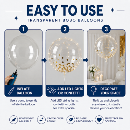 Transparent Bobo Balloons 20 Inch - 10PC