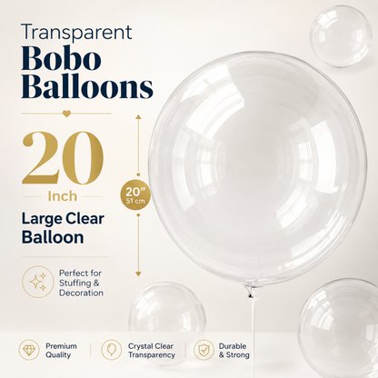 Transparent Bobo Balloons 20 Inch - 10PC