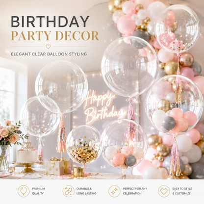 Transparent Bobo Balloons 20 Inch - 10PC
