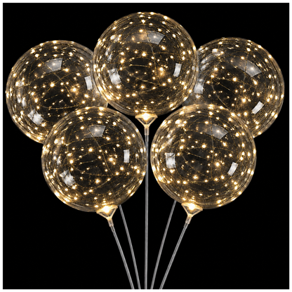 Transparent LED Bobo Balloons 20 Inch - 5PC