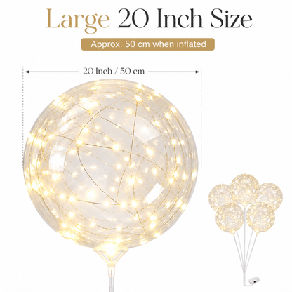 Transparent LED Bobo Balloons 20 Inch - 5PC