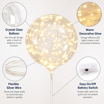 Transparent LED Bobo Balloons 20 Inch - 5PC