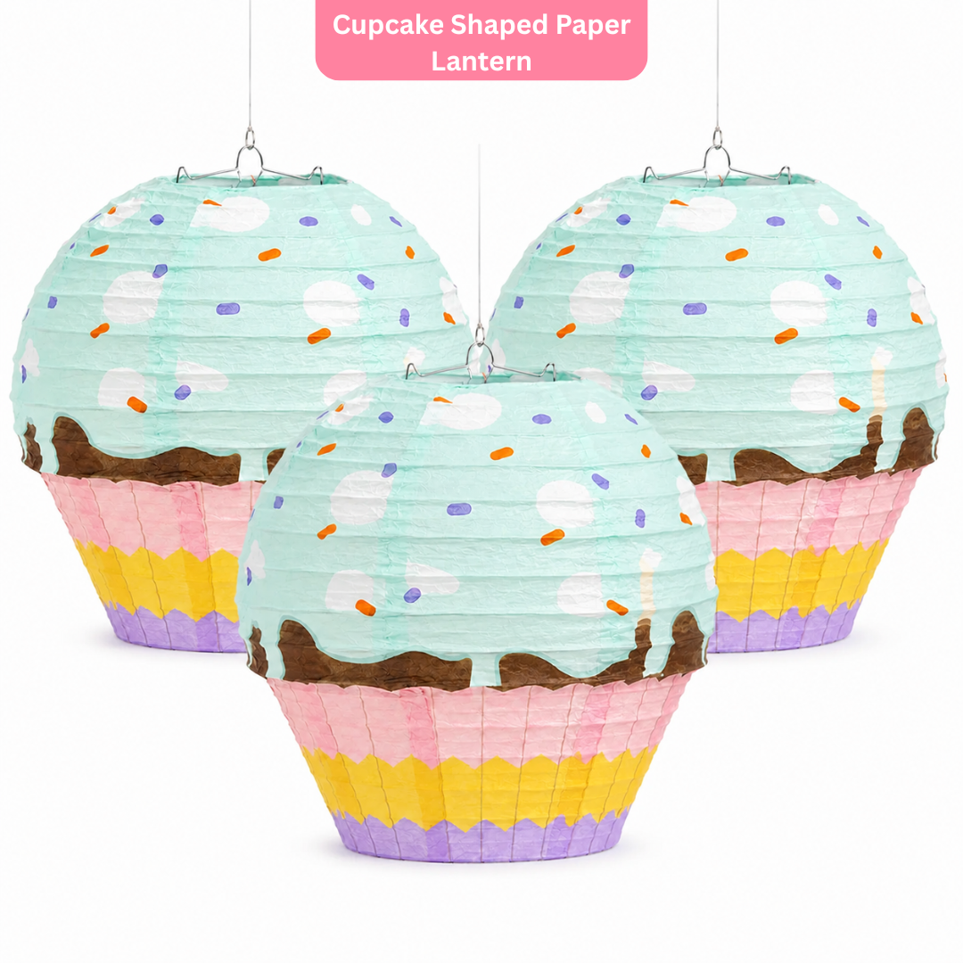 Cupcake Shaped Paper Lanterns - 3PC