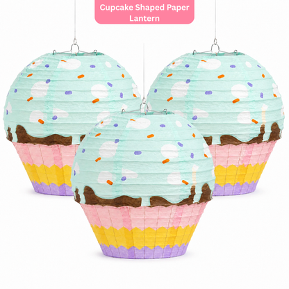 Cupcake Shaped Paper Lanterns - 3PC
