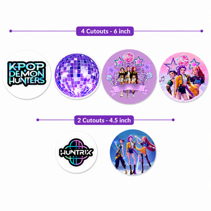 K-POP  Purple Paper Fan Decorations - 6PC