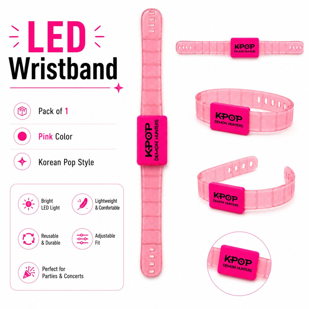 KPOP Demon Hunters LED Wrist Band - 1PC