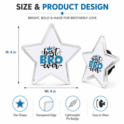 Best Bro Ever LED Light-Up Star Badge for Brother | Flashing Glow Rakhi Badge - 1PC