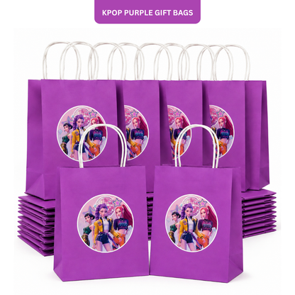 KPOP Purple Gift Bags - 12PC