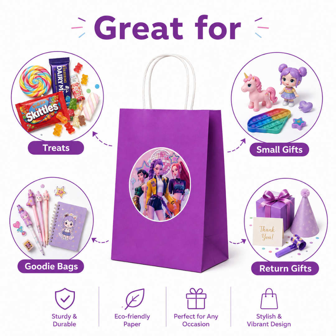 KPOP Purple Gift Bags - 12PC
