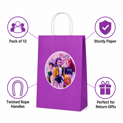 KPOP Purple Gift Bags - 12PC