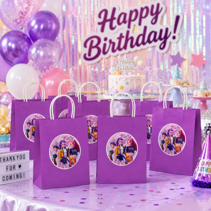 KPOP Purple Gift Bags - 12PC