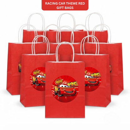 Racing Car Theme Red Gift Bags - 12PC