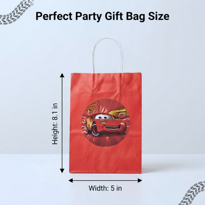 Racing Car Theme Red Gift Bags - 12PC