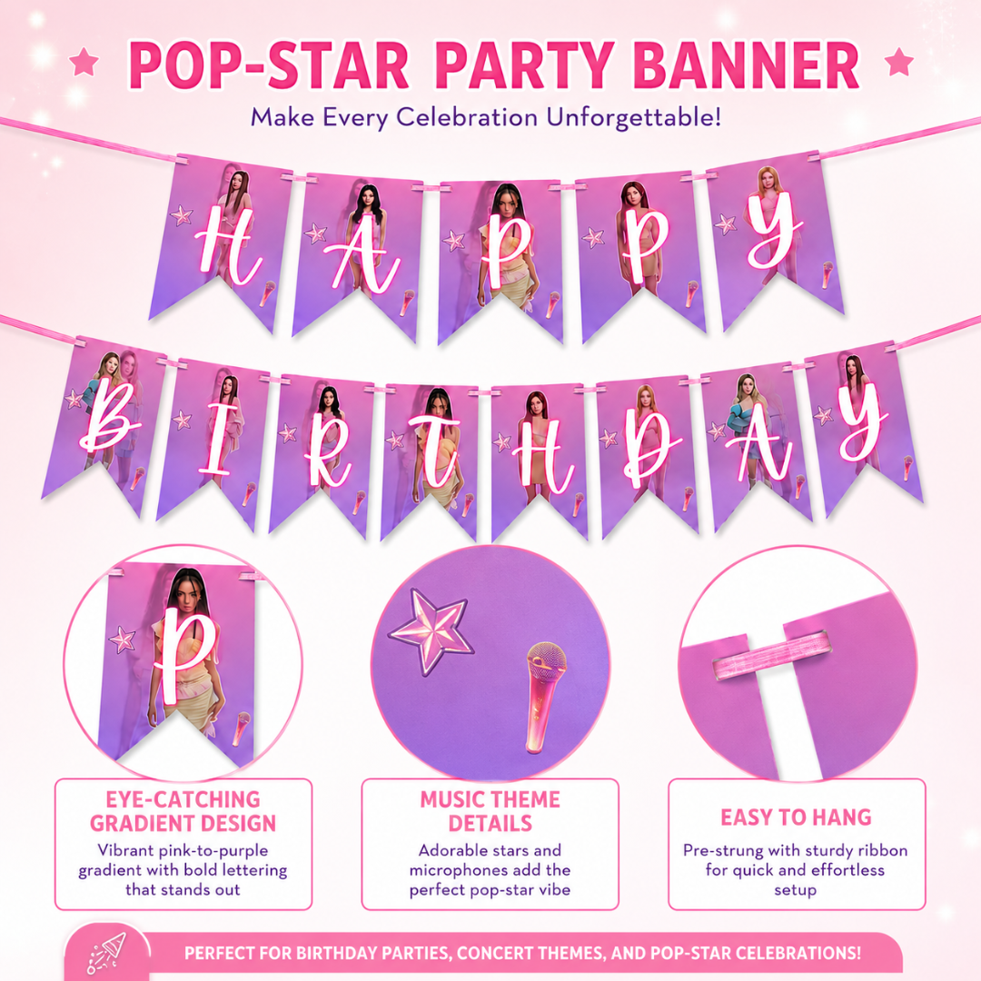 Katseye Inspired Happy Birthday Banner