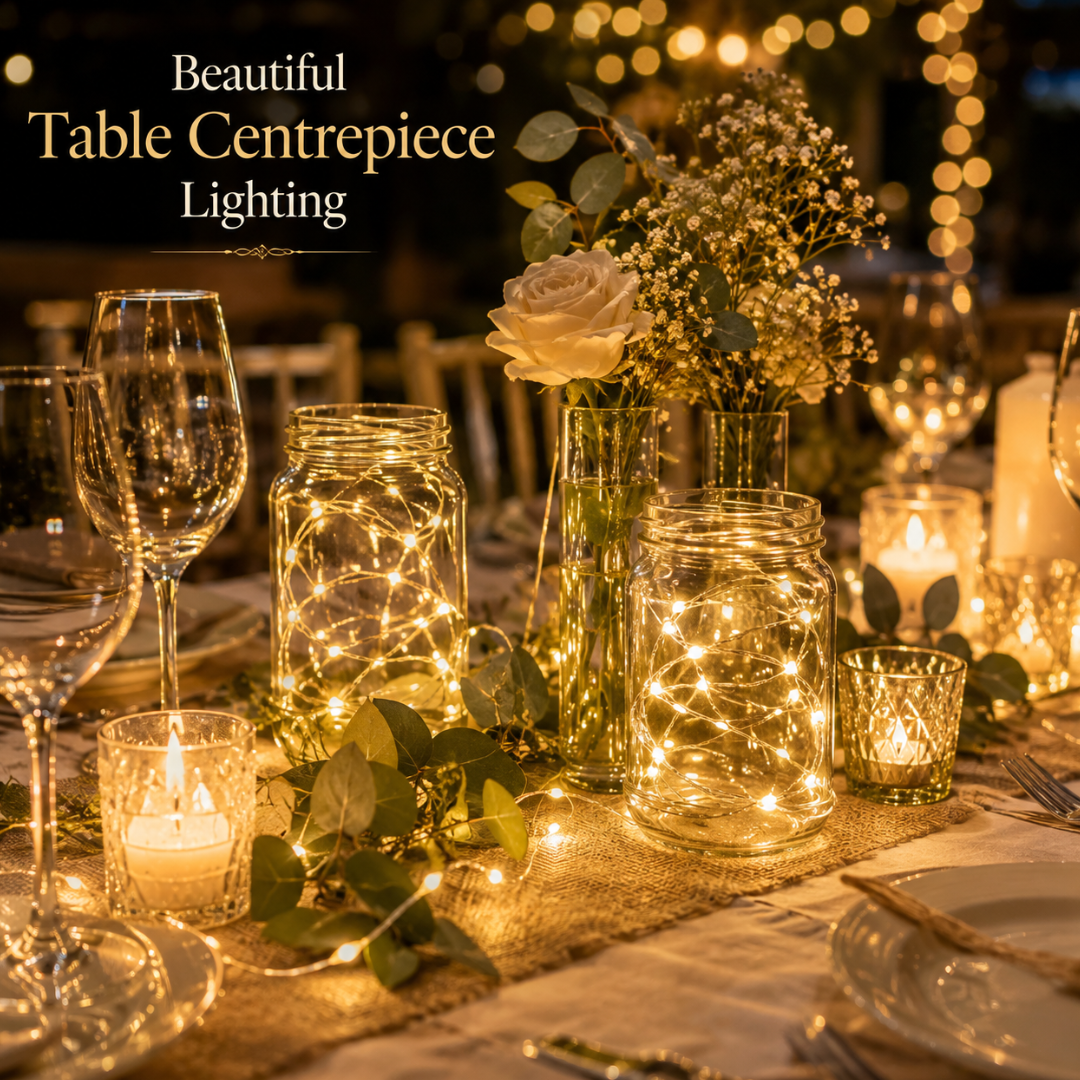Button Operated LED String Lights - 2PC