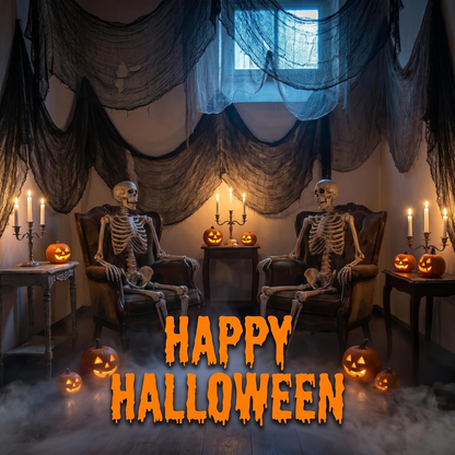 Black Halloween Creepy Cloth - Pack of 3 | 1m x 2m Stretchy Gauze Fabric for Haunted House, Porch, Doorway & Party Décor