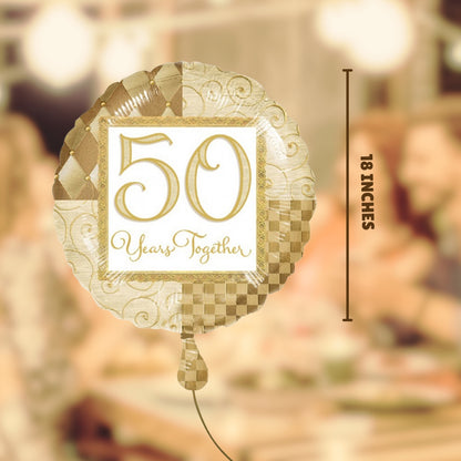 Cheers to 50 Years Together Foil Balloon - Helium Quality - 1PC