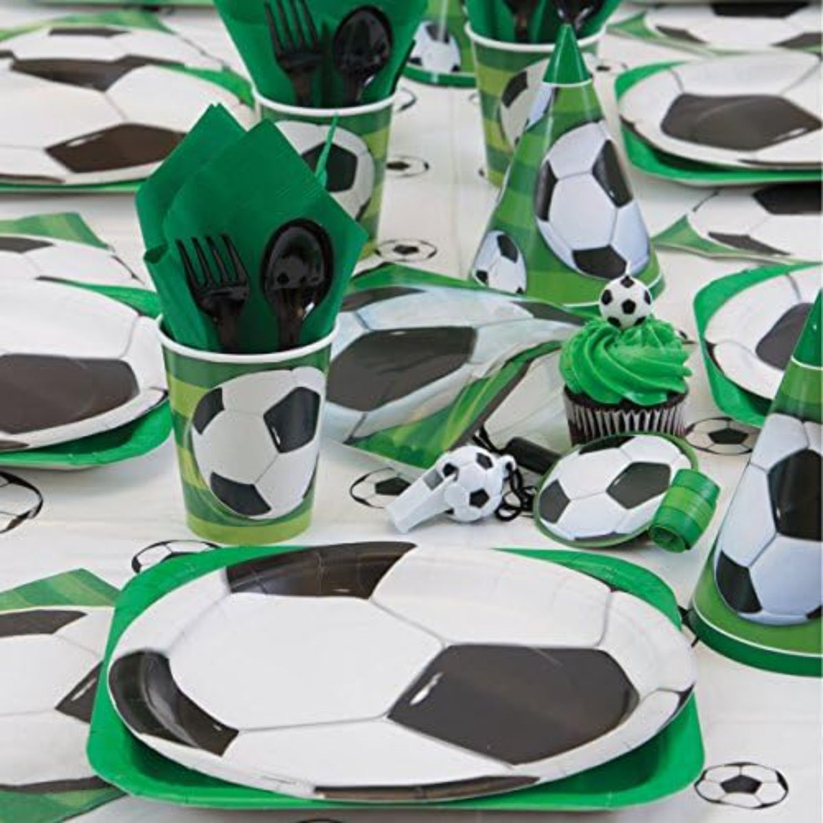 "Soccer Theme Party Paper Plates 10PC - Football Tableware | Wanna Party" - Image 2