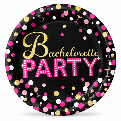 Bachelorette Party Metallic Dessert Plates 7 Inch – Pack of 8