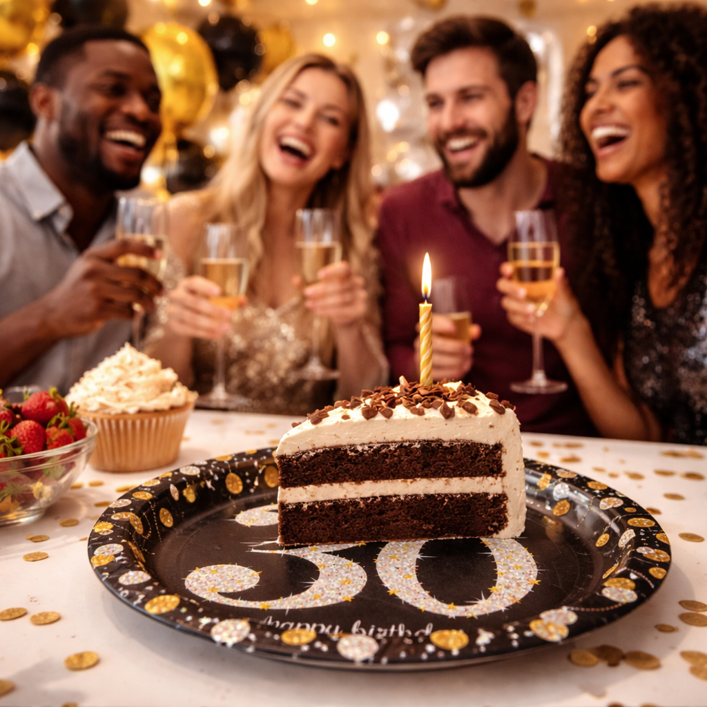 Happy 30 Birthday Party Paper Plates - 9 inches - 8PC