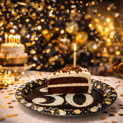 Happy 30 Birthday Party Paper Plates - 9 inches - 8PC