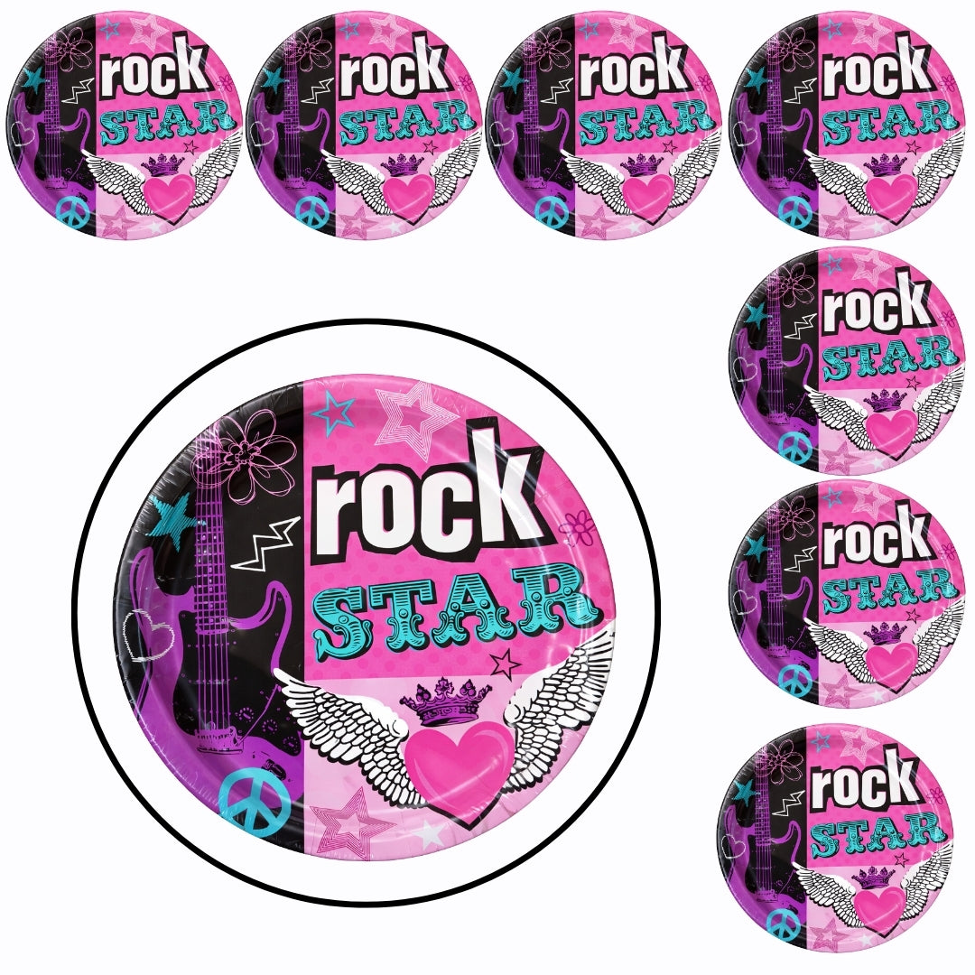 9" LUNCH PLATES ROCKER GIRL