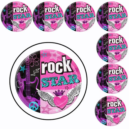 9" LUNCH PLATES ROCKER GIRL