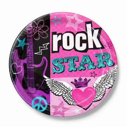 9" LUNCH PLATES ROCKER GIRL