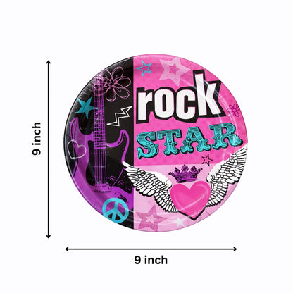 9" LUNCH PLATES ROCKER GIRL